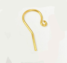 1 Piece  24K solid Yellow  gold  Earwire French  Hook  Earring #b2 - £78.58 GBP