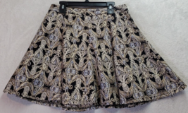 Lush Flare Skirt Womens Medium Multi Paisley 100% Polyester Pleated Back Zipper - £12.55 GBP