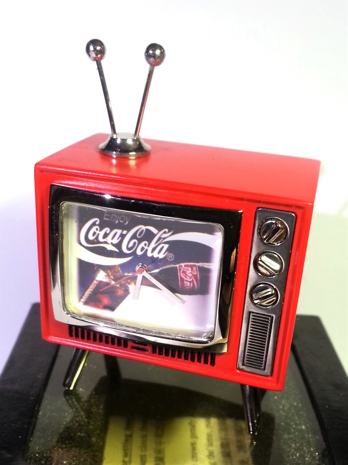 Coca Cola Mini TV Shaped Desk Clock (Enjoy Coca-Cola) - Tested Works - NIB - £55.87 GBP