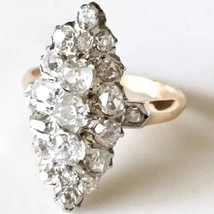 RARE Authentic Victorian French Early Cut Diamond 18k Yellow Gold Cluste... - £3,464.36 GBP