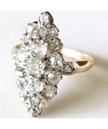 RARE Authentic Victorian French Early Cut Diamond 18k Yellow Gold Cluste... - £3,453.22 GBP
