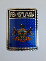 Pennsylvania Flag Reflective Decal Sticker 3&quot;x4&quot; Inches - £3.13 GBP