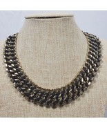 Vintage Braided Statement Necklace 18 Inch Gold Tone &amp; Black - $20.34 CAD