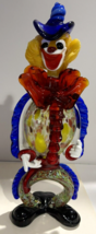 Large Vintage  Murano Blown Glass Clown  Figurine Colorful - $237.50