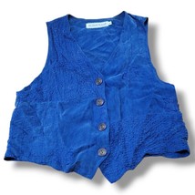 Vintage Action Wear USA Top Size Small Women&#39;s Vintage Top Vest Button Front Vtg - £25.55 GBP