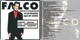 Falco Discography Complete Recordings MP3 50 Releases on 2x DVD Albums Singles C - £19.65 GBP