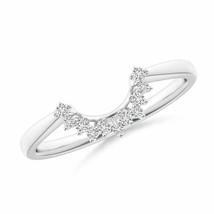 ANGARA Natural 0.1 Ct Diamond Curved Wedding Ring in 14K Solid Gold - $575.10