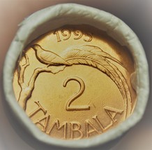 Gem Unc Original Roll (50) Malawi 1995 2 Tambala Coins~Paradise Whydah BIRD~F/S - £29.75 GBP