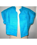 NWT $468 Womens S USA Worth New York Light Blue Silk Micro Jacket NWT Cr... - £363.58 GBP