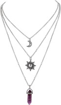 Gothic Crescent Moon Choker Necklace Moon Sun Star Choker Necklace Goth ... - £23.94 GBP
