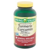 Spring Valley Standardized Turmeric Curcumin Vegetarian Capsules 500mg  ... - $29.69