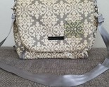 Petunia Pickle Bottom Backpack Shoulder Diaper Bag Gray Light Yellow Green  - $44.55