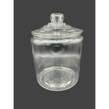 Anchor Hocking Clear Glass Apothecary Cookie Jar With lid Vintage - £39.08 GBP