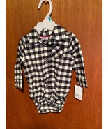 Carter&#39;s 6 Month Checkered Long Sleeve Bodysuit *NEW NO PANTS* qqq1 - $246.89 MXN