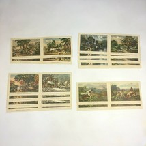 Lot of Currier and Ives Lithographs Vtg Snowy Morning American Scenery A... - $65.44