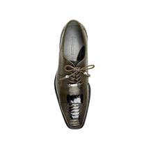Belvedere Mens Shoes Batta Olive Genuine Ostrich Lace Up 14006 image 3