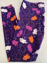 NWT LuLaRoe TC (12-18) Purple Orange Hot Pink White Ghosts Halloween Leg... - £27.60 GBP