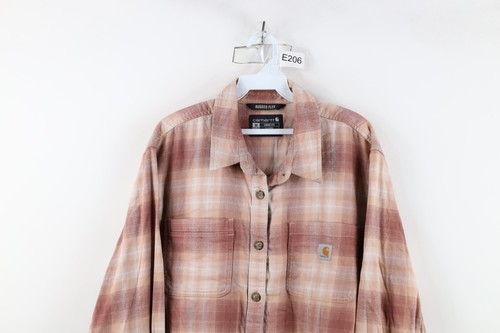 Vtg Y2K Carhartt Womens 2X Loose Fit Rugged Flex Flannel Collared Button Shirt Item image 2
