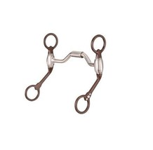 Horse Bit 5 Inch Low Port with Antique Brown Cheeks Stainless Steel HBIAM2 - £45.16 GBP