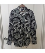 VTG Wrangler Mens Cowboy Cut Black Paisley Western Shirt 17x35 X-Long Tails - £23.72 GBP