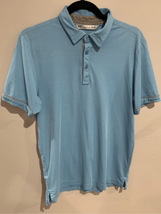 TRAVIS MATHEW Golf Polo Shirt-Blue Pima Cotton/Poly S/S Small EUC Mens - £6.86 GBP