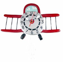 D ad15 red airplane flying parachute pendulum clock 1v thumb200