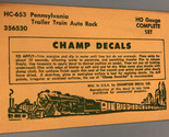 Vintage HC 653 Pennsylvania Trailer Train Auto Model Train Decals Bronze... - £7.81 GBP