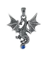 Blue Tatsu Dragon Pendant Necklace - $15.98