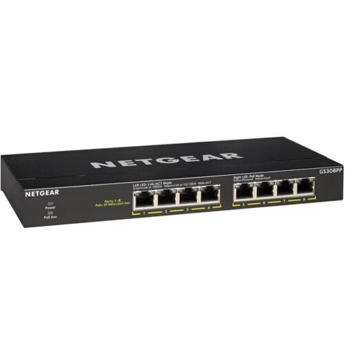 Netgear GS308-300PAS NETEGEAR 8-PORT GIGABIT ETHERNET UNMANAGED SWITCH (... - $81.65