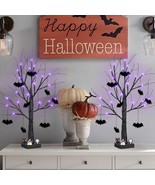  2 Pack Halloween Tree, 2FT Spooky Tree Battery Operated with 24 Purple ... - $835.39 MXN