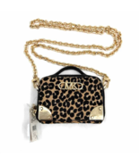 Michael Kors Estelle Micro Leopard Print authentic Calf Hair Crossbody Bag - $125.97