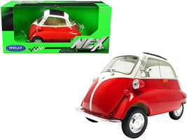 BMW Isetta Red and White &quot;NEX Models&quot; 1/18 Diecast Model Car by Welly - £30.31 GBP