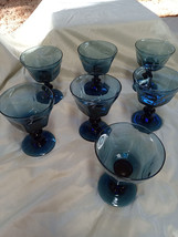 Lenox USA Antique Dark Blue Set Of 7 Champagne/Tall Sherbet Glasses-  5&quot; - £38.95 GBP