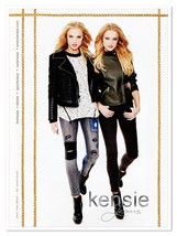Kensie Jeans Blonde Twin Sisters Leather 2014 Full-Page Print Magazine Ad - $9.70