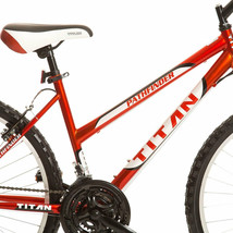 Titan Pathfinder 26 Inch 18-Speed Womens Mountain Bike Suspension Red White New. image 9