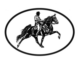 Tennessee Walker Decal -Equine Horse Discipline Oval Vinyl Black &amp; White... - £3.19 GBP