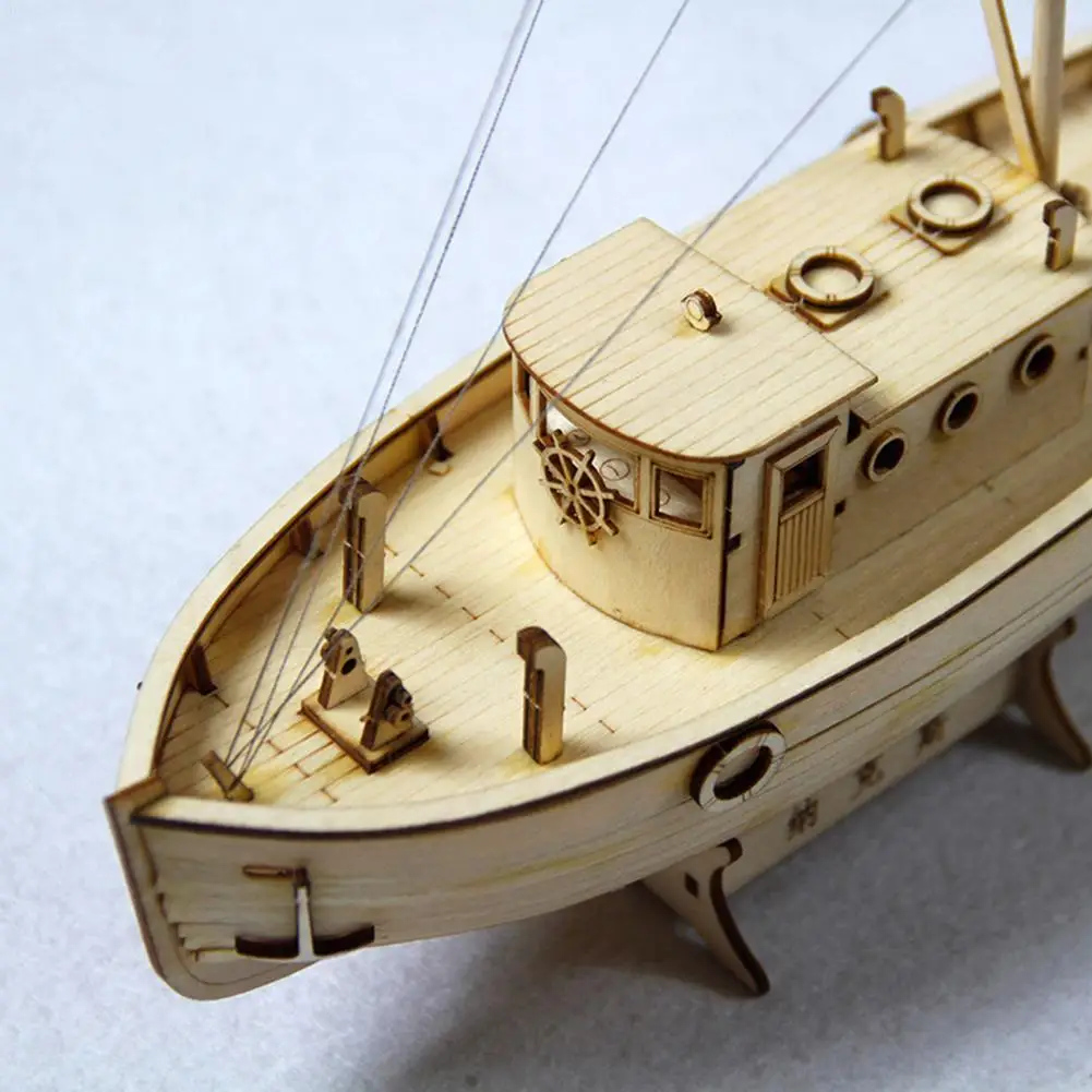 Ship Assembly Model Diy Kits Wooden Sailing Boat 1:50 Gift Model Toy Fishing - £12.83 GBP