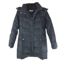 Michael Kors Womens Down Puffer Jacket Hooded Faux Fur Quilted Black M - £30.92 GBP