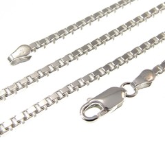 2.5MM Solid Genuine 925 Sterling Silver Italian Venetian BOX Chain Necklace - £20.58 GBP+