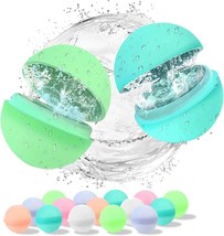 12x Reusable Water Balloons for Kids Refillable Quick Fill Silicone Water Games - £10.97 GBP