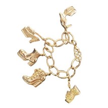 Unbranded Charm Bracelet Gold Tone Shoe Boot Heal Theme - £11.56 GBP