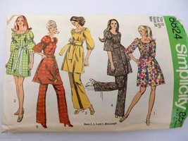 Vintage 1970 Simplicity Pattern Dress &amp; Pants 2 Lengths Coolest Sleeves ... - $405.98 MXN