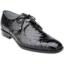 Belvedere Men's Shoes Lago Genuine Alligator Plain Toe Tassel Black 14010 image 6