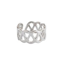 925 Silver Rings Jewelry: Sterling Silver Wide Geometric Adjustable Rings - Gold - £24.29 GBP