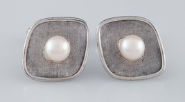 Mikimoto Vintage Sterling Silver Pearl Cufflinks Gorgeous - £218.15 GBP