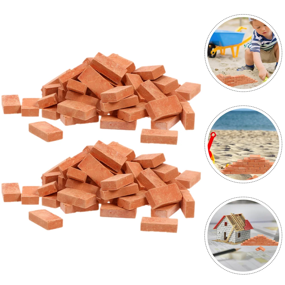 100 Pcs Mini Ornaments Sand Table Brick Bricks Models Miniature Decor DIY - £8.94 GBP+