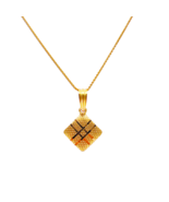 22ct Yellow Gold Diamond Cut Shiny Kite Pendant &amp; Necklace 16&quot;inches - $575.69 CAD