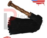 BDSM Real Leather Flogger, Black Suede Leather 50 Tails Wooden handle Se... - $19.62