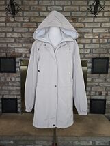St John's Bay Hooded Anorak Parka Jacket Womans Sz Small Stone Tan Outdoor - $29.70