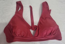 New Rose Bikini Halter Top Bathing Suit Tie Back Lined  XL Top Only - $9.00
